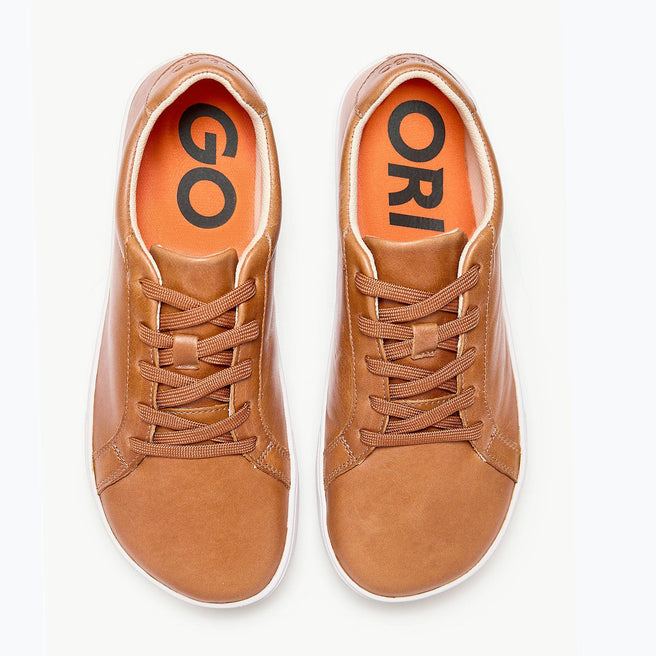 Tenis barefoot Everyday Sneaker Gen 4 en piel natural Caramel para mujer Origo - vista 2