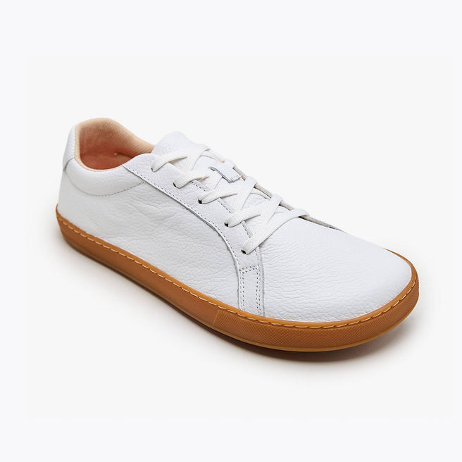 Tenis barefoot Everyday Sneaker Gen 4 en piel natural White with Amber Sole para mujer Origo - vista 1