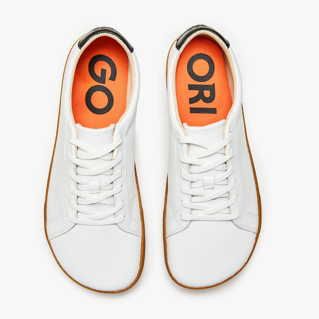 Tenis barefoot Everyday Sneaker Gen 4 en piel natural White & Black with Amber Sole para hombre Origo - vista 2