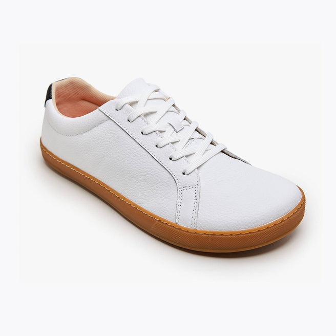 Tenis barefoot Everyday Sneaker Gen 4 en piel natural White & Black with Amber Sole para hombre Origo - vista 1