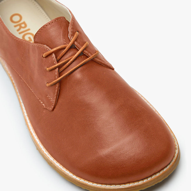 Zapato barefoot The Derby en piel natural Cinnamon para hombre Origo - vista 3