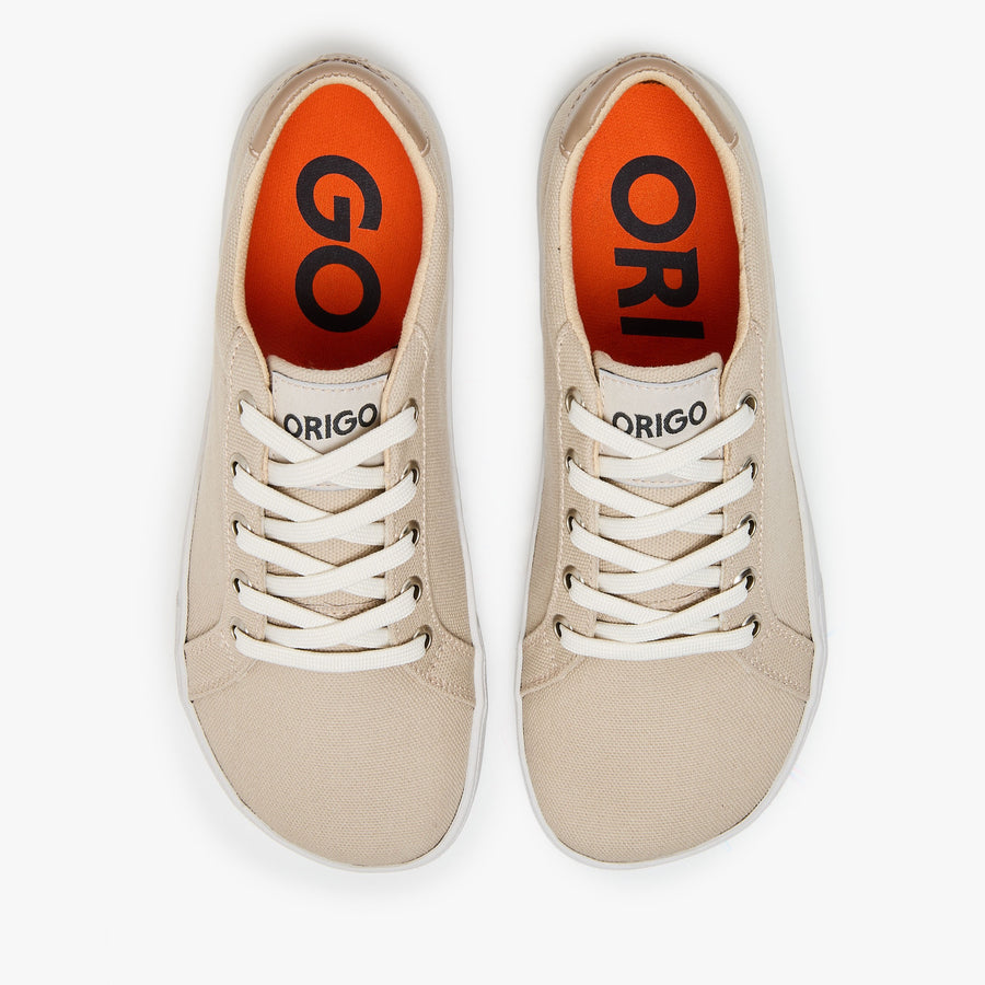 Tenis barefoot Everyday Sneaker Gen 4 en lona de algodon Beige para mujer Origo - vista 5