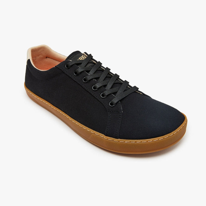 Tenis barefoot Everyday Sneaker Gen 4 en lona de algodon Black with Amber Sole para hombre Origo - vista 1