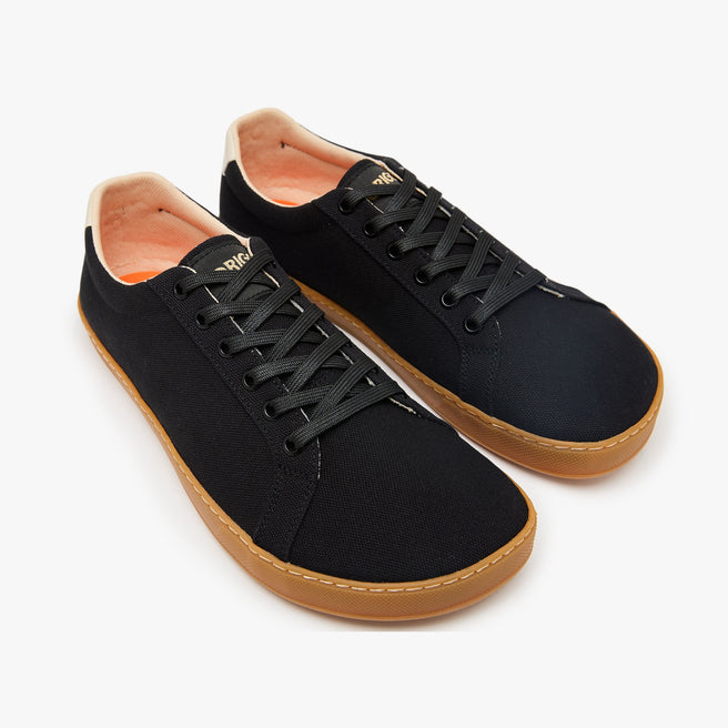 Tenis barefoot Everyday Sneaker Gen 4 en lona de algodon Black with Amber Sole para hombre Origo - vista 2
