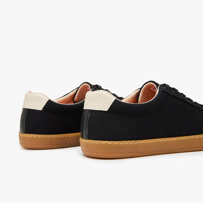 Tenis barefoot Everyday Sneaker Gen 4 en lona de algodon Black with Amber Sole para hombre Origo - vista 4