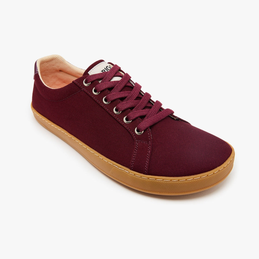 Tenis barefoot Everyday Sneaker Gen 4 en lona de algodon Burgundy with Amber Sole para hombre Origo - vista 1
