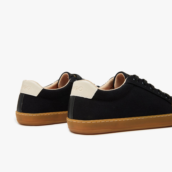 Tenis barefoot Everyday Sneaker Gen 4 en lona de algodon Black with Amber Sole para mujer Origo - vista 4
