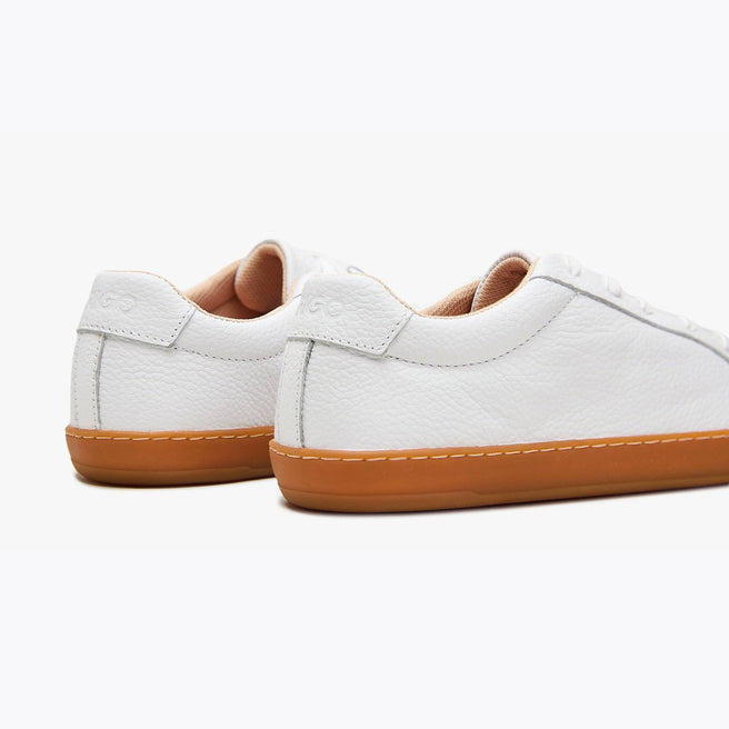 Tenis barefoot Everyday Sneaker Gen 4 en piel natural White with Amber Sole para mujer Origo - vista 4