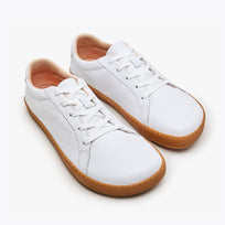 Tenis barefoot Everyday Sneaker Gen 4 en piel natural White with Amber Sole para mujer Origo - vista 6