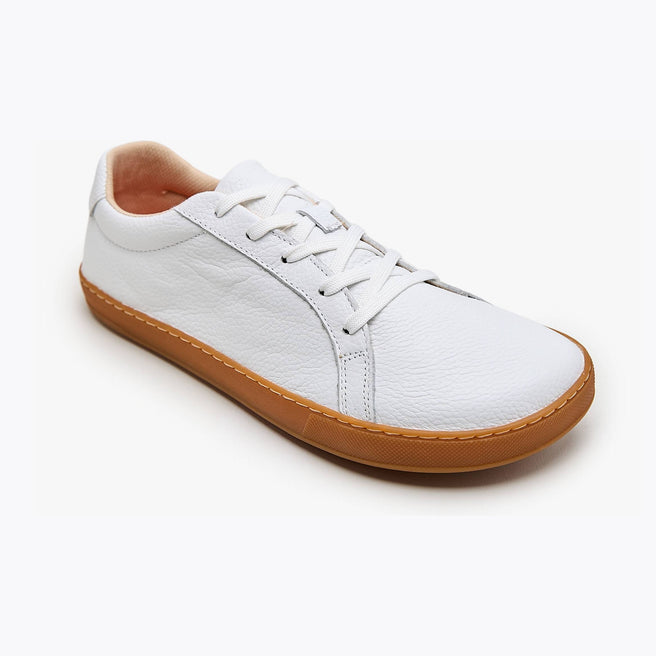 Tenis barefoot Everyday Sneaker Gen 4 en piel natural White with Amber Sole para mujer Origo - vista 1