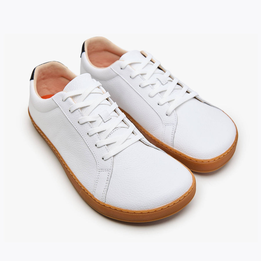 Tenis barefoot Everyday Sneaker Gen 4 en piel natural White & Black with Amber Sole para hombre Origo - vista 6