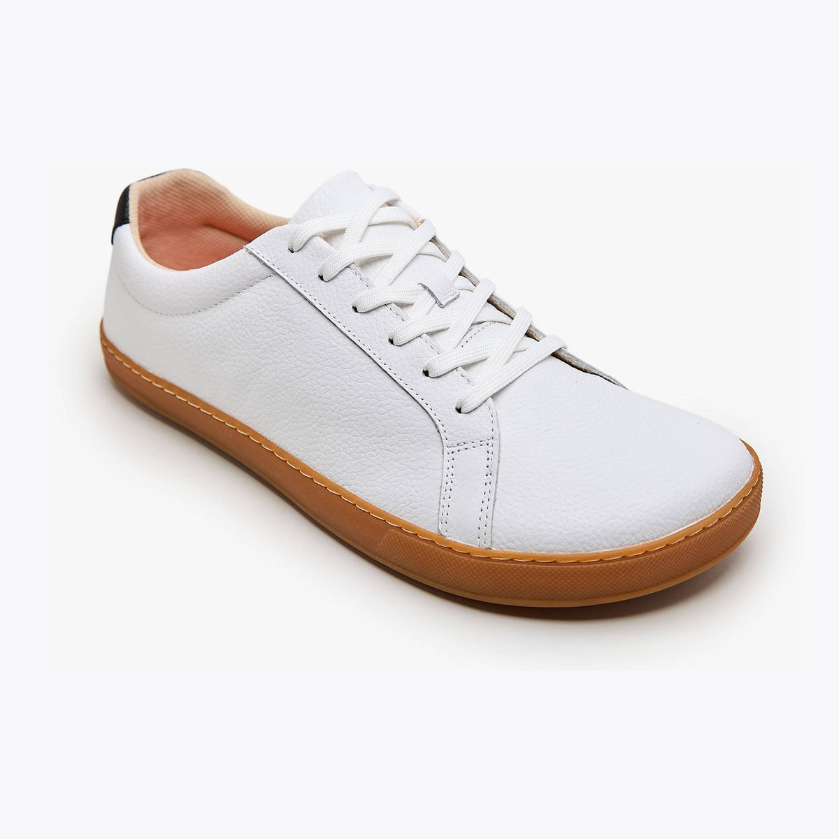 Tenis barefoot Everyday Sneaker Gen 4 en piel natural White & Black with Amber Sole para hombre Origo - vista 1