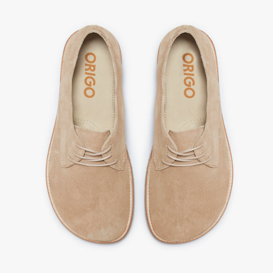 The Derby para Hombre, Beige Suede - vista cenital del par