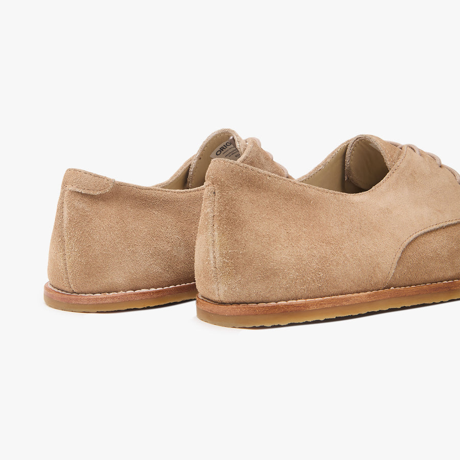 The Derby para Hombre, Beige Suede - vista trasera del par