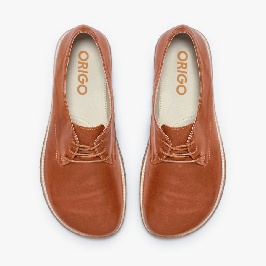 Zapato barefoot The Derby en piel natural Cinnamon para hombre Origo - vista 2