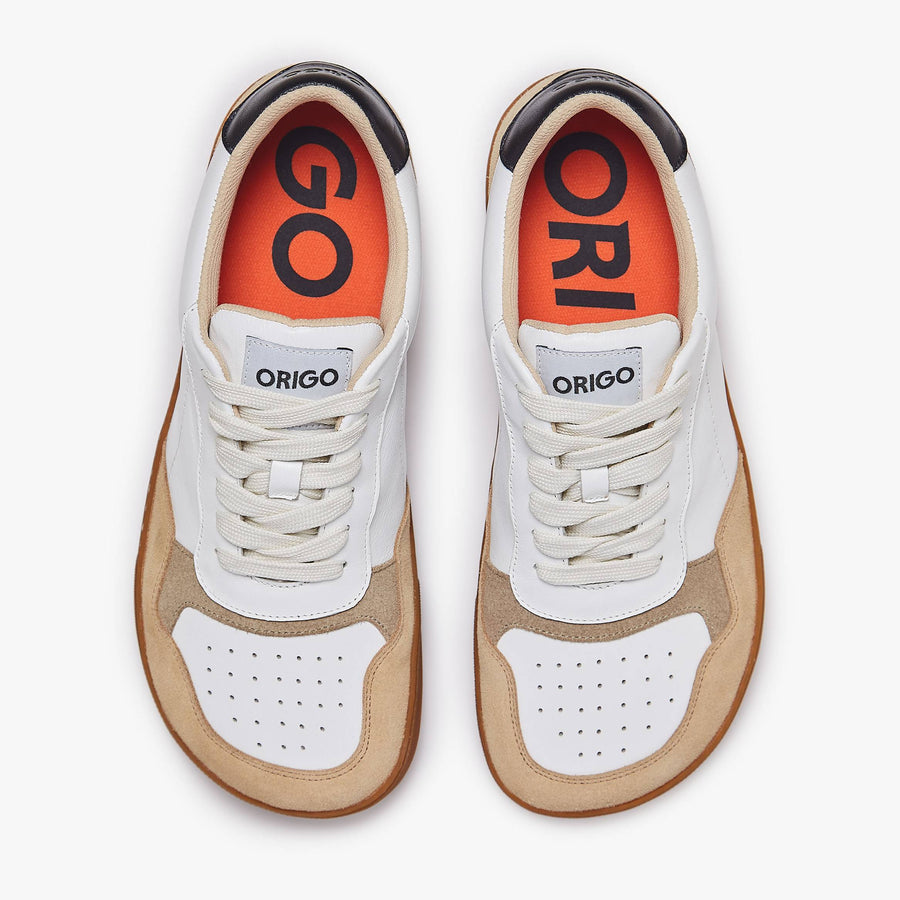 Tenis barefoot Modern Retro Blanco y beige para hombre Origo – vista 2